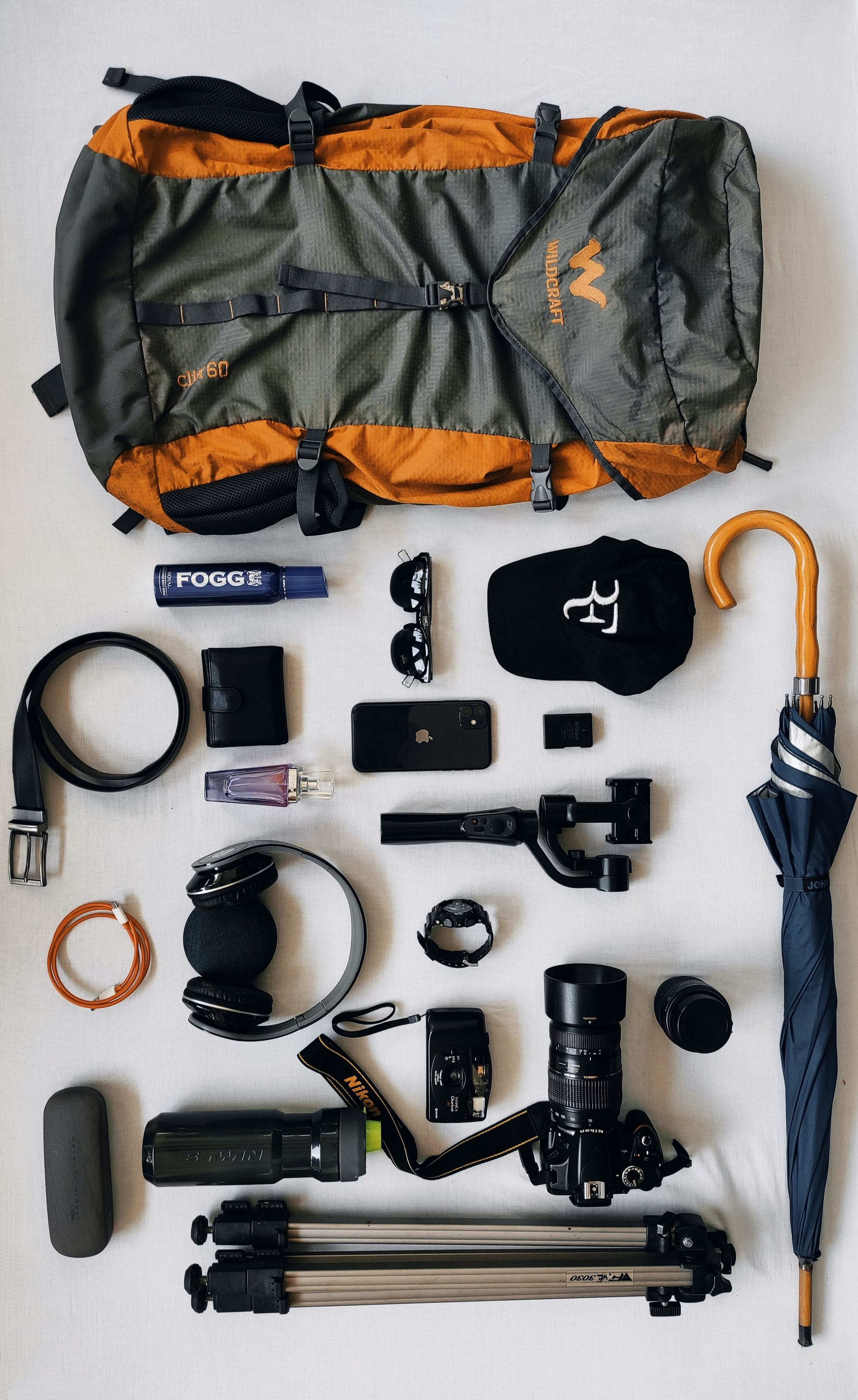 Travel gear packed for a Ladakh journey